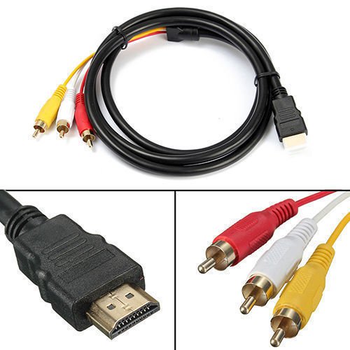 1.5m HDMI Male to 3 RCA Video Audio Converter Component AV Adapter