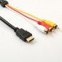 1.5m HDMI Male to 3 RCA Video Audio Converter Component AV Adapter Cable HDTV UK