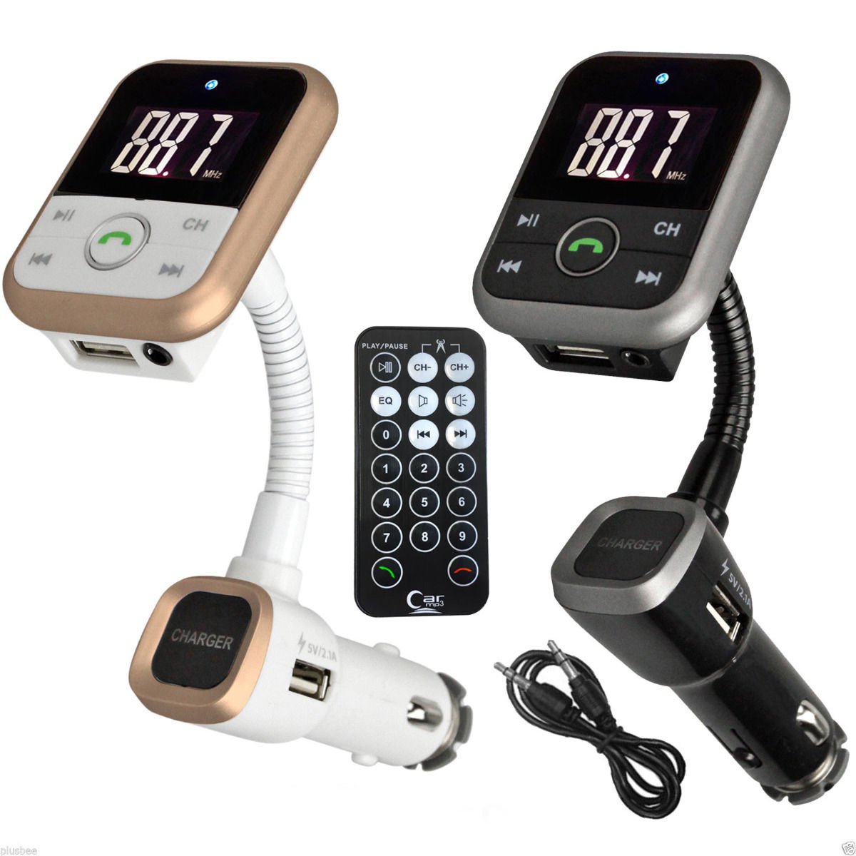 Bluetooth wireless LCD car mp3 player fm transmitter + Remote SD USB Charger Kit