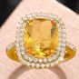 Pink Cubic Zirconia Wedding Rings for Women Personality Big Marriage Party Rings