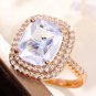 Pink Cubic Zirconia Wedding Rings for Women Personality Big Marriage Party Rings