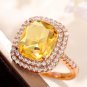 Pink Cubic Zirconia Wedding Rings for Women Personality Big Marriage Party Rings