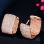 Full Cubic Zirconia Hoop Earrings for Women Temperament Ear Accessories Wedding Jewelry