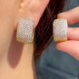 Full Cubic Zirconia Hoop Earrings for Women Temperament Ear Accessories Wedding Jewelry