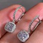 Square Shape Drop Earrings Bridal Engagement Jewelry Female Dangle Earring Nice Gift