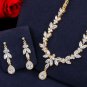AAA Top Quality Leaf Wedding jewelry Set Crystal Rhinestone Necklace Earrings Bracelet