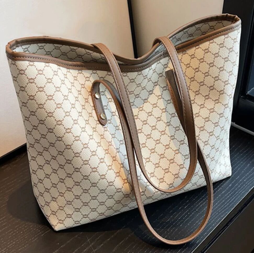 Large Women's PU Leather Handbag Shopping Bag Casual Shoulder Tote Purse