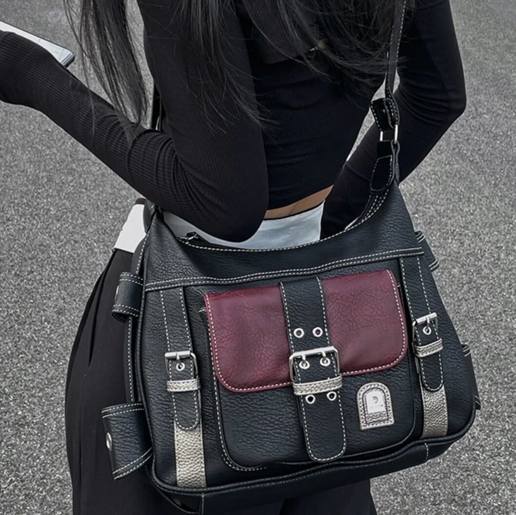 High Quality PU Leather Handbag Women's Large Travel Shoulder Crossbody Bag
