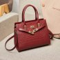 Genuine Leather Crocodile Pattern Handbag Women Casual Shopping Bag Tote Purse Shoulder Bag