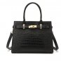 Genuine Leather Crocodile Pattern Handbag Women Casual Shopping Bag Tote Purse Shoulder Bag