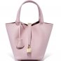 Genuine Leather Basket Handbag Women Casual Shopping Bag Tote Purse