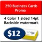 250 pcs  Promo 4 Color Business Cards one sided with UV on 1 side. Heavy Stock