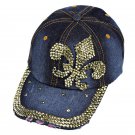 Fleur De Lis Denim Cap Hat