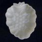 Vintage White Milk Glass Grape Leaf Desigh Opalescent Candy,Relish or Nut Dish.