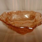 Vintage Amber Berry Leaf Candy Dish