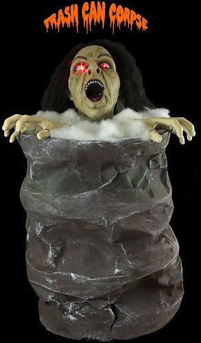 Trash Can Corpse Light and Sound Halloween Prop