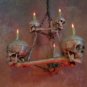 Halloween Haunted House Pyramid Skull Chandelier II