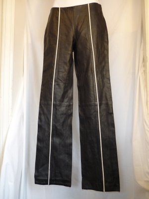 Leather Pants Size 4 B Lucid Black White Pin Stripe HOT Womens Clothes GUC