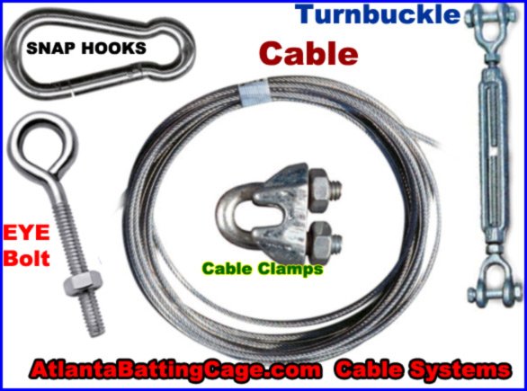 40 ft. Batting cage indoor / outdoor cable system