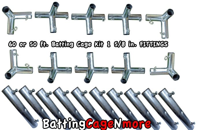 Pro Batting Cage Frame Kit 50 60 Ft Fittings 1 5 8 In Build Yourself Frame