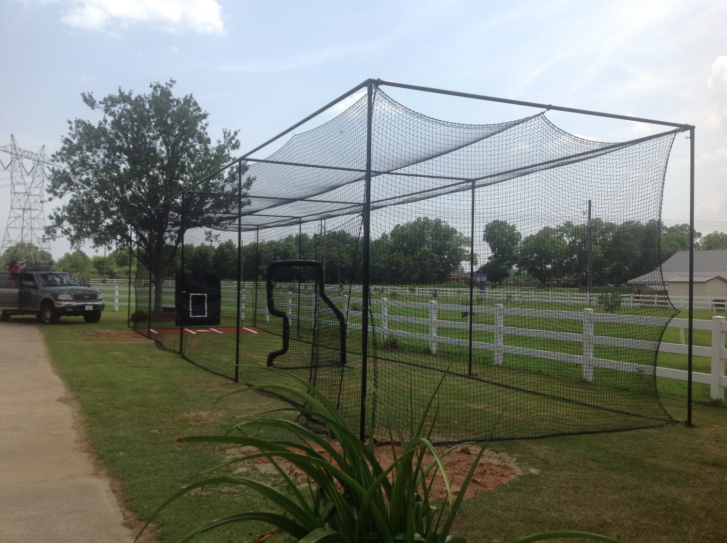 12x14x70 ft. batting cage frame kit, nylon net #30 and net saver