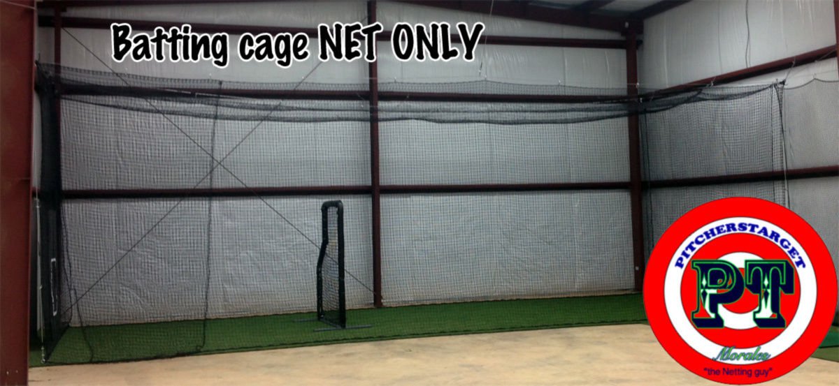 Professional baseball batting cage netting 12x14x60 ft. Net only door