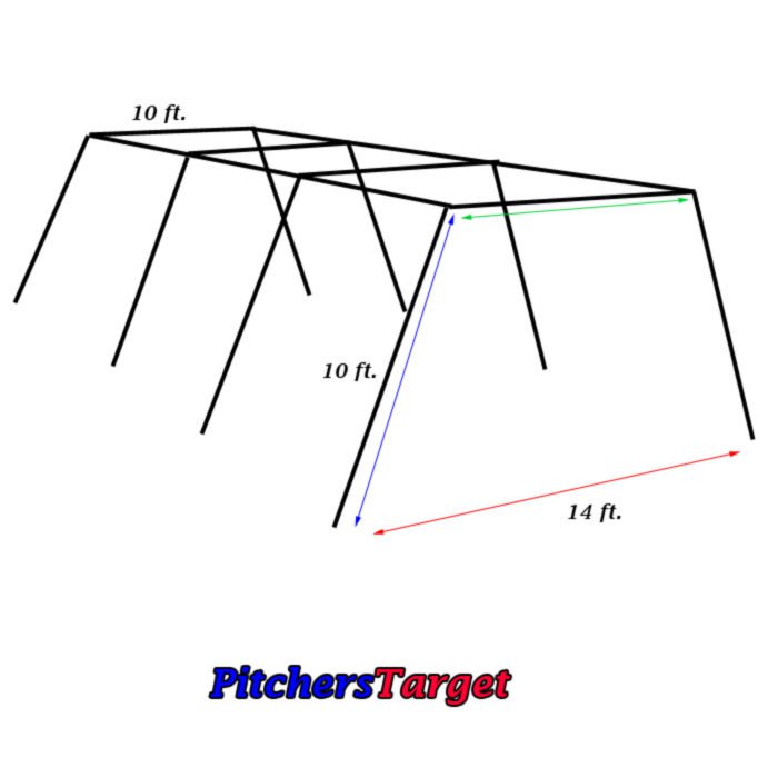 Economy batting cage package Little League home trapezoid 10x10x30 21