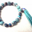 Blue Pave Tassel Bracelet