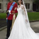 Luxurious A-line Lace Beaded Long Sleeves Chapel Train Custom Made Wedding Gown For 2012Bridal