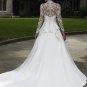 Luxurious A-line Lace Beaded Long Sleeves Chapel Train Custom Made Wedding Gown For 2012Bridal