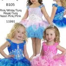 Flora Shoulder Straps Pink Royal Crystals Ruffles Organza Little Girl Pageant Dress LP89