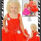 asymmetrical Shoulder Straps Red/Fuchsia Crystals 2-6Year OLD Pirncess Wedding Party Gown/Pageant