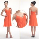 US2-12 Spaghetti Strap A-line Knee Length V-Neck Bridemaids Dress Wedding Party Gown