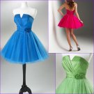 Sweetheart Royal Ruched Taffeta Above Knee Length Mini Short Cooktail Gown Party Gown