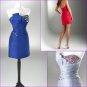 Custom Made Sheath Satin Mini Royal Red Beaded Short Cooktail Dress/Wedding PARTY Dress