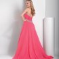 Sweetheart A-line Appliques Lace Empire Waist Peach Sweep Train Evening Dress/Prom Gown US2-12