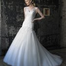 Satin Tulles Sheath 2013 Sheer Straps Deisgner Wedding Dress/Bridal Gown 2080