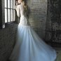 Satin Tulles Sheath 2013 Sheer Straps Deisgner Wedding Dress/Bridal Gown 2080