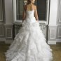 2013 Designer Sweetheart Crystals Ruched Organza Sweep Train Wedding Gown/Bridal Dress WDS209