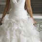 2013 Designer Sweetheart Crystals Ruched Organza Sweep Train Wedding Gown/Bridal Dress WDS209