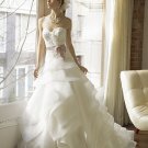 Elegant Sweetheart Ruched Bodice A-line Organza Belt Sash Wedding Dress/BaLL Gown