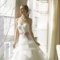 Elegant Sweetheart Ruched Bodice A-line Organza Belt Sash Wedding Dress/BaLL Gown