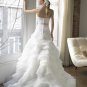 Elegant Sweetheart Ruched Bodice A-line Organza Belt Sash Wedding Dress/BaLL Gown