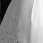 Satin Halter embroidery white chapel train wedding dress/bridal dress wed908