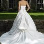 Satin Halter embroidery white chapel train wedding dress/bridal dress wed908