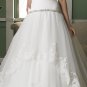 Sweetheart A-line Lace Beaded Appliques Train White Wedding Gown 203