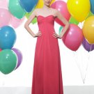 Peach chiffon ruched long empire waist  bridesmaid dress