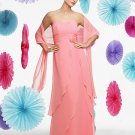 custom made Strapless Ruched chiffon long bridesmaid dress with wraps
