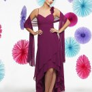 Spaghetti Strap chiffon hi-low flowers details bridesmaid dress with wraps