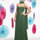 Sweetheart ruched chiffon long bridesmaid gown with wraps
